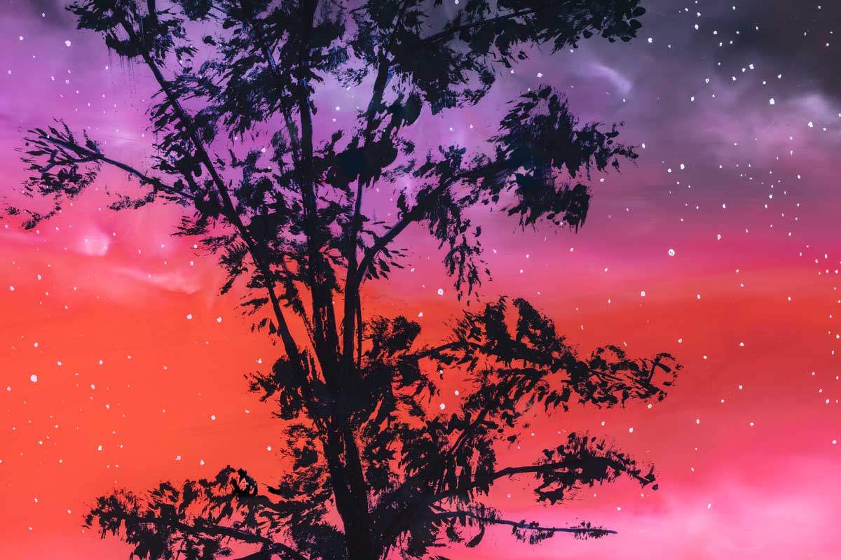 Crimson Nights - Original - SOLD by artist Richard King - Wyecliffe Galleries