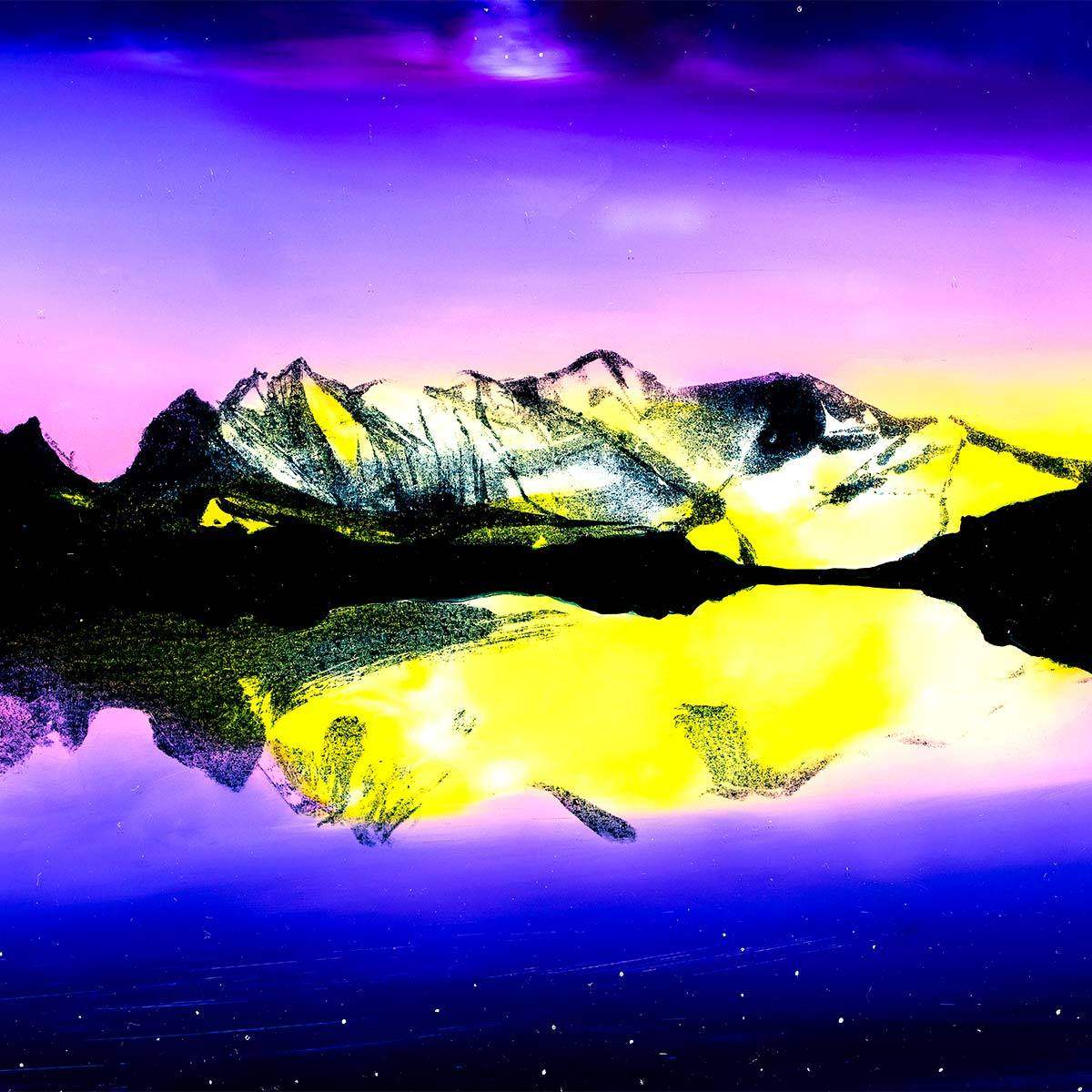 Mont Blanc In The Stars - Original - SOLD by artist Richard King - Wyecliffe Galleries