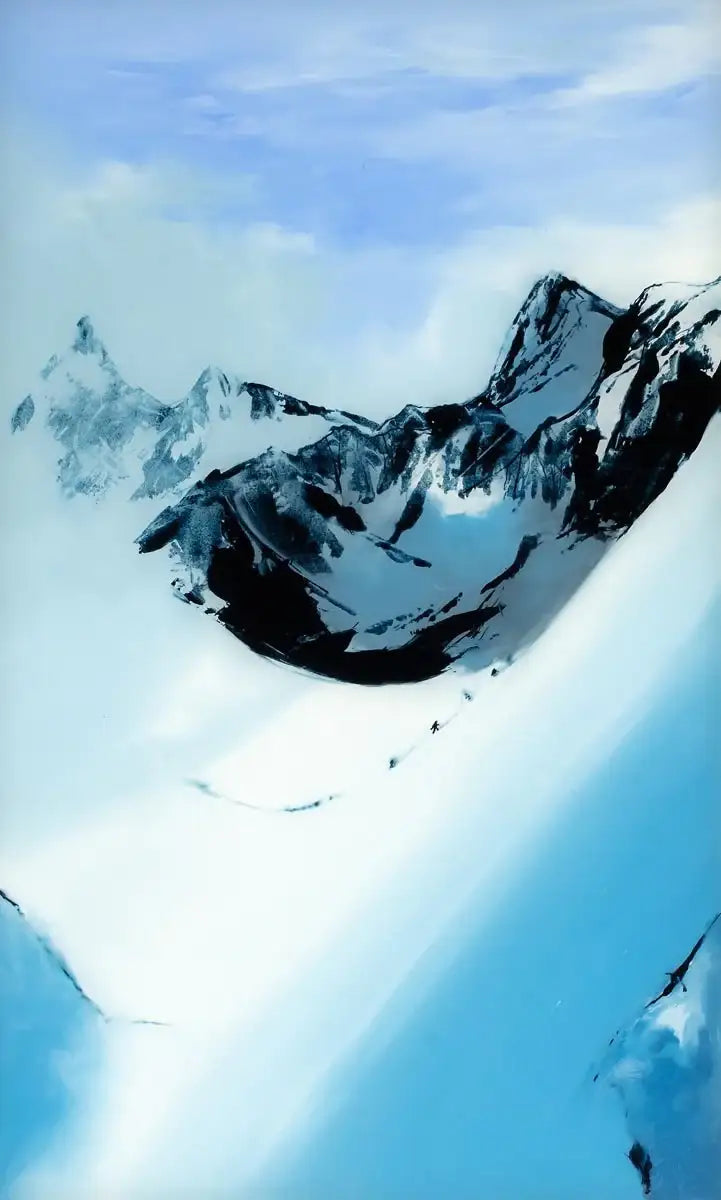 Sky High, Climbers on Mont Blanc - Original by artist Richard King - Wyecliffe Galleries
