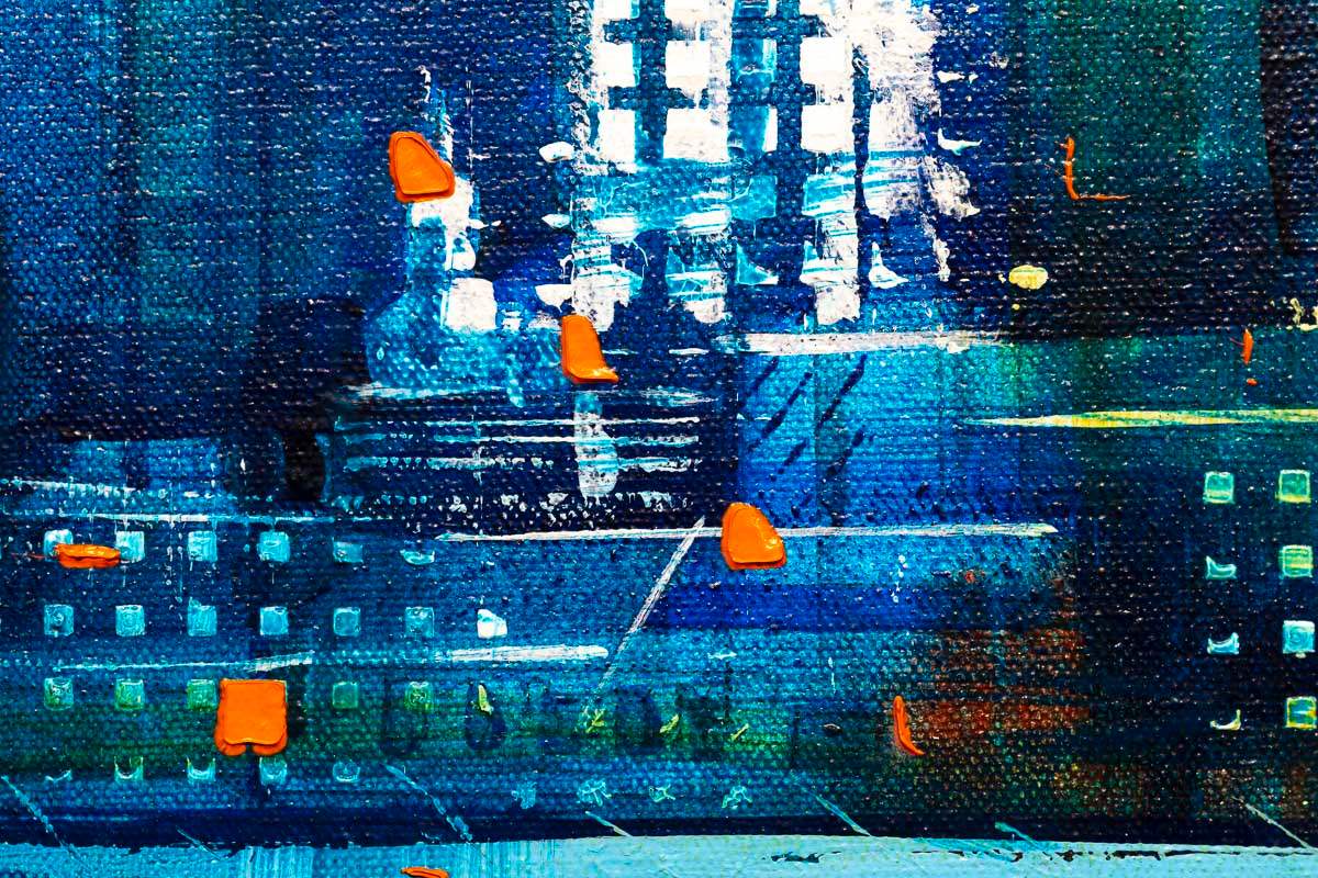 Blue Sky Thames - Original - SOLD by artist Richard Knight - Wyecliffe Galleries