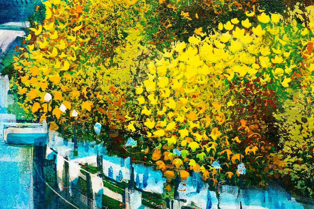 Blue Sky Thames - Original - SOLD by artist Richard Knight - Wyecliffe Galleries