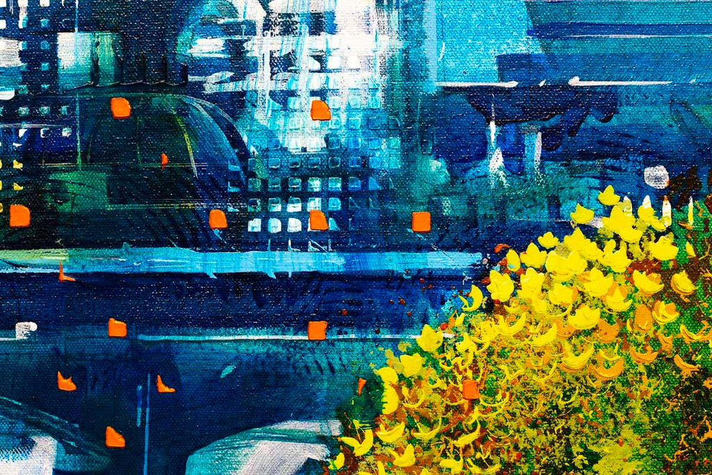 Blue Sky Thames - Original - SOLD by artist Richard Knight - Wyecliffe Galleries