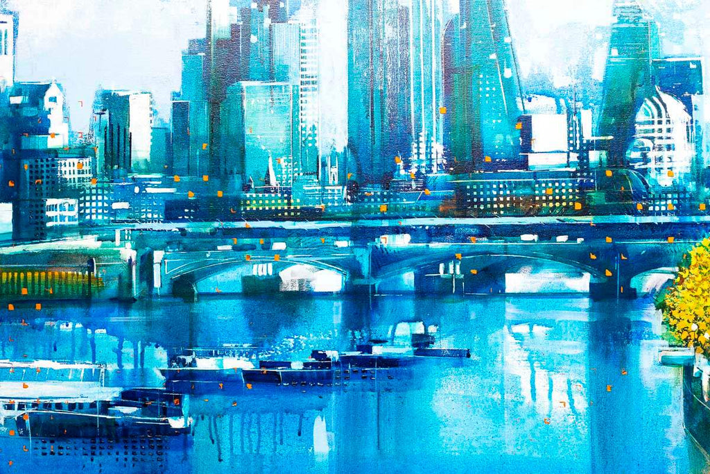 Blue Sky Thames - Original - SOLD by artist Richard Knight - Wyecliffe Galleries