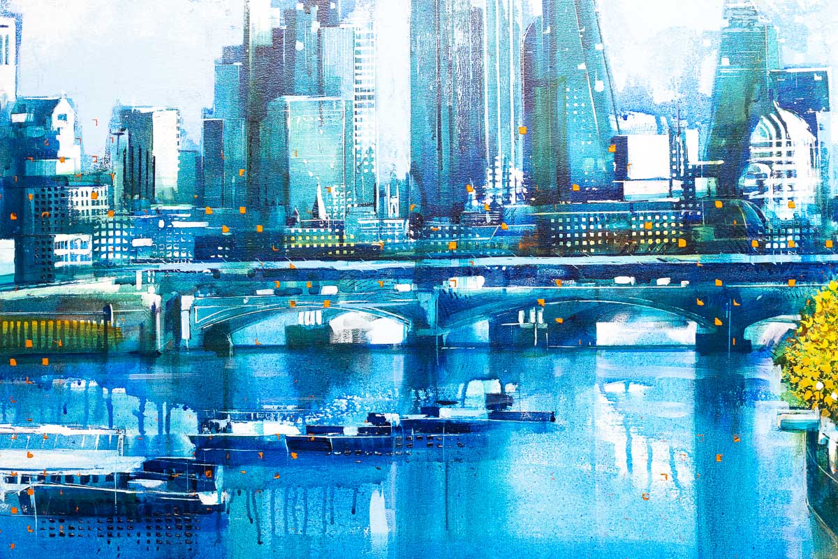 Blue Sky Thames - Original Richard Knight Framed