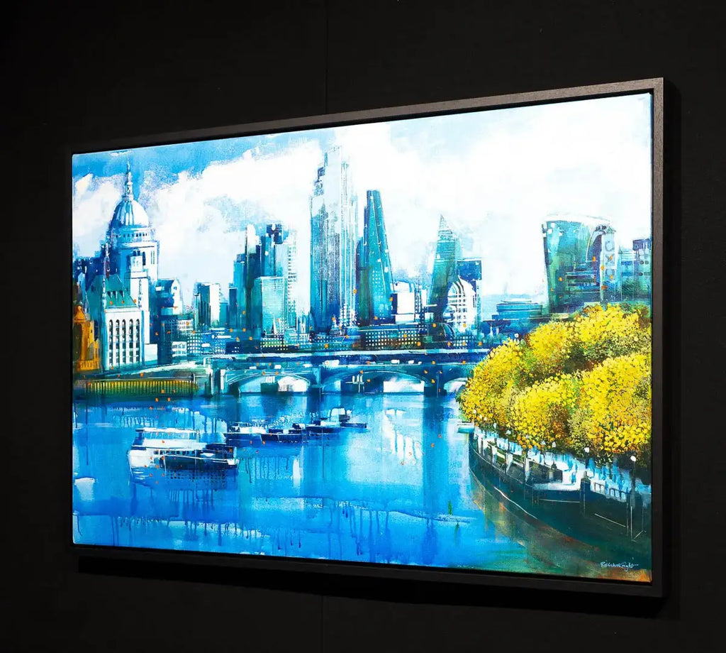 Blue Sky Thames - Original - SOLD by artist Richard Knight - Wyecliffe Galleries