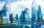 Blue Sky Thames - Original - SOLD by artist Richard Knight - Wyecliffe Galleries