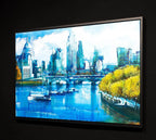 Blue Sky Thames - Original - SOLD by artist Richard Knight - Wyecliffe Galleries