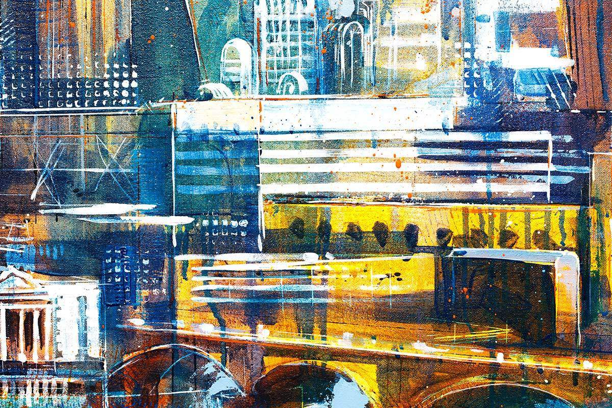 Bridge to the City - Original - SOLD by artist Richard Knight - Wyecliffe Galleries
