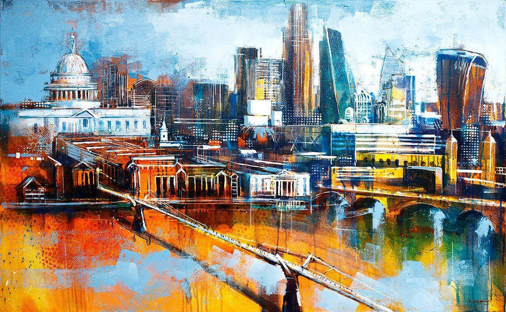 Bridge to the City - Original - SOLD by artist Richard Knight - Wyecliffe Galleries