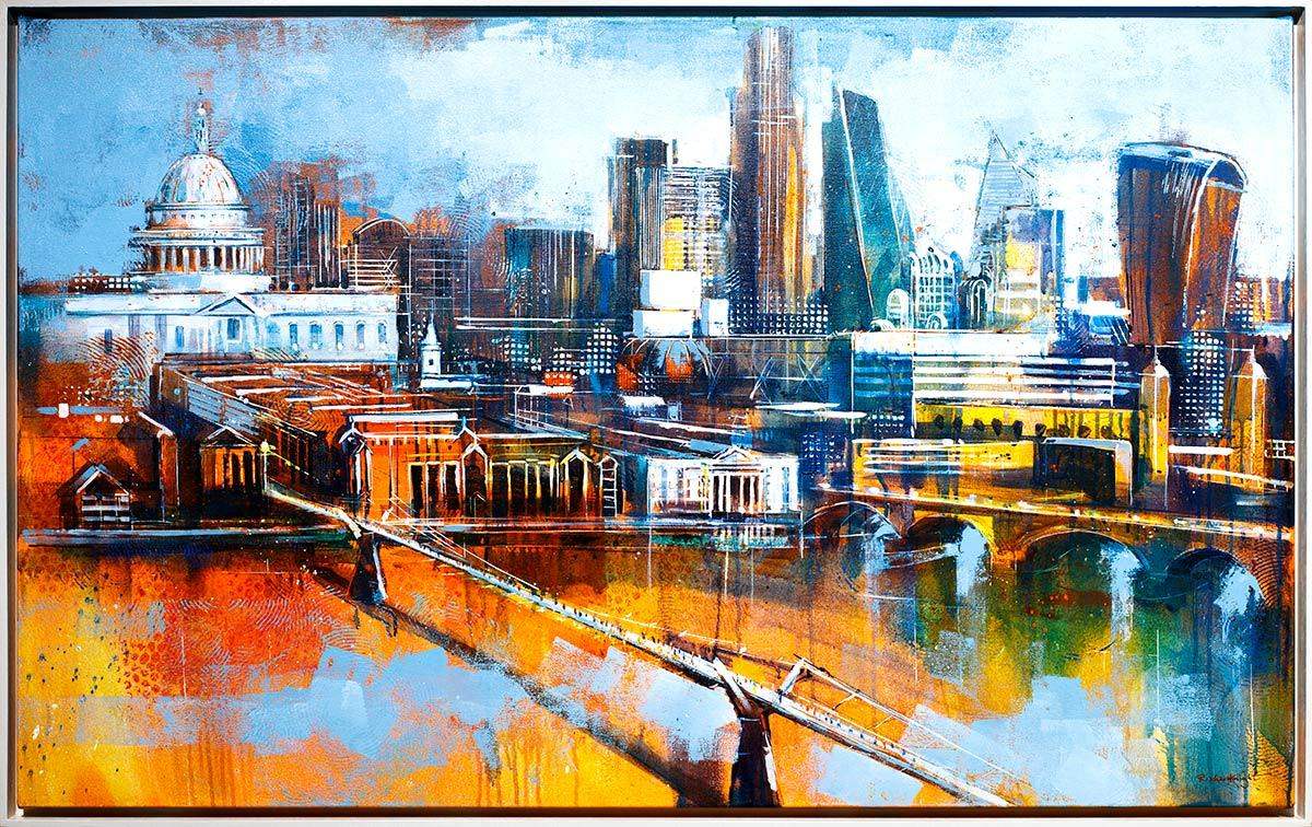 Bridge to the City - Original - SOLD by artist Richard Knight - Wyecliffe Galleries