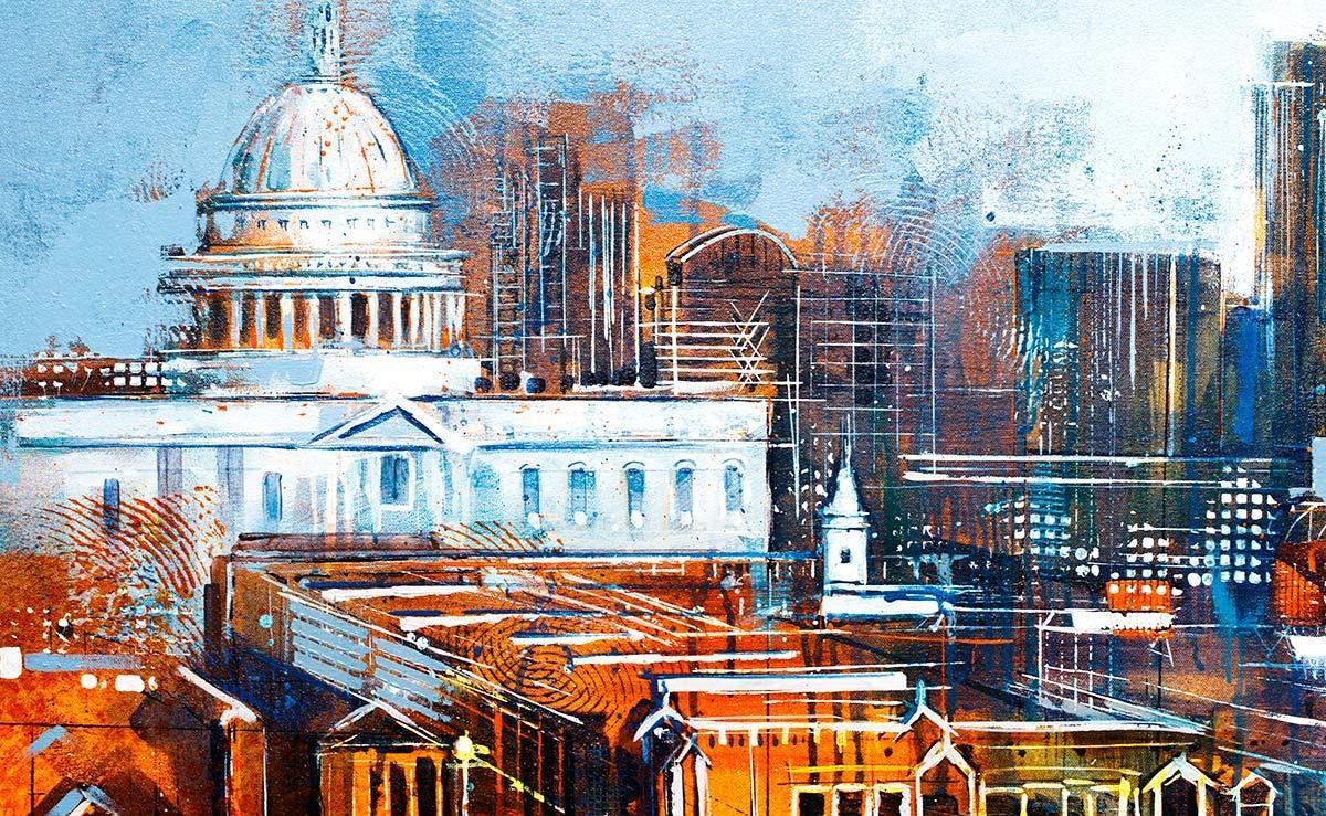 Bridge to the City - Original - SOLD by artist Richard Knight - Wyecliffe Galleries