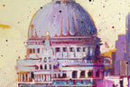 City In Pink - Original - SOLD by artist Richard Knight - Wyecliffe Galleries