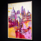 City In Pink - Original - SOLD by artist Richard Knight - Wyecliffe Galleries
