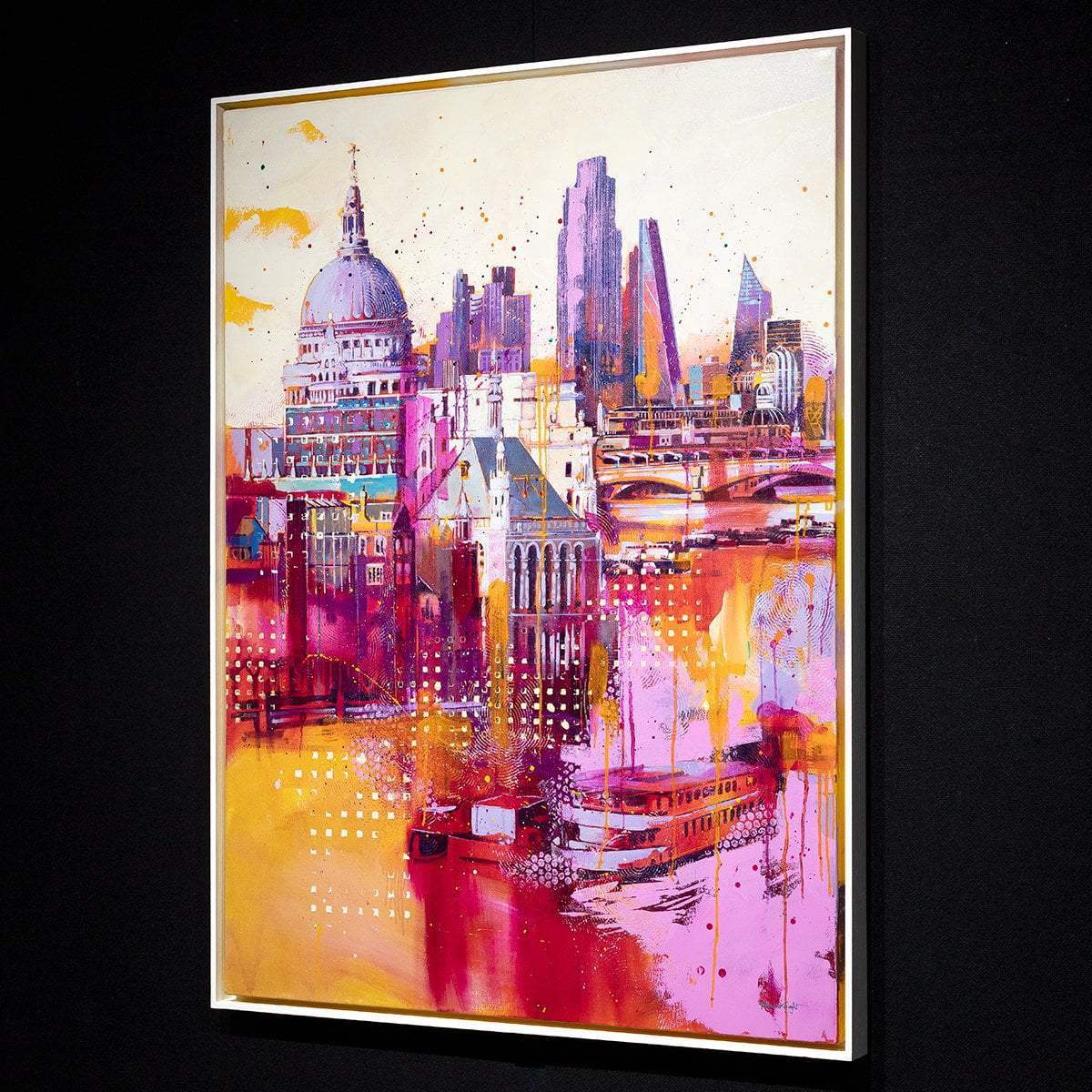 City In Pink - Original - SOLD by artist Richard Knight - Wyecliffe Galleries