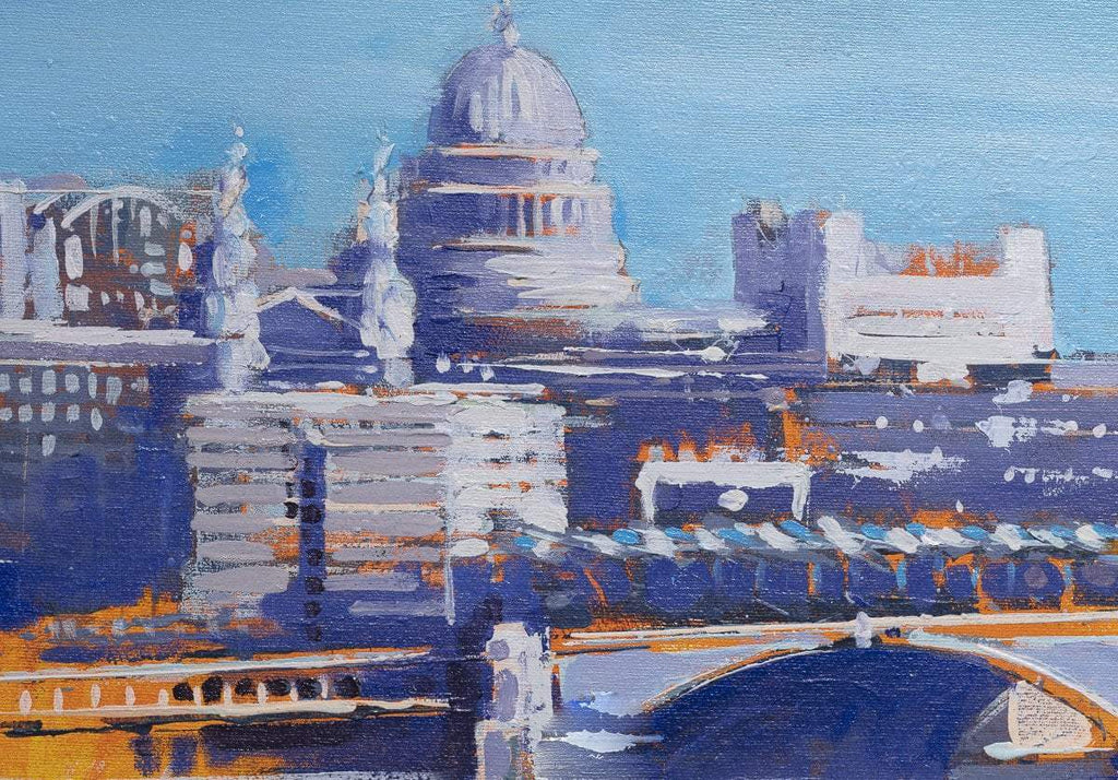 Oxo to St Pauls - Original - SOLD by artist Richard Knight - Wyecliffe Galleries