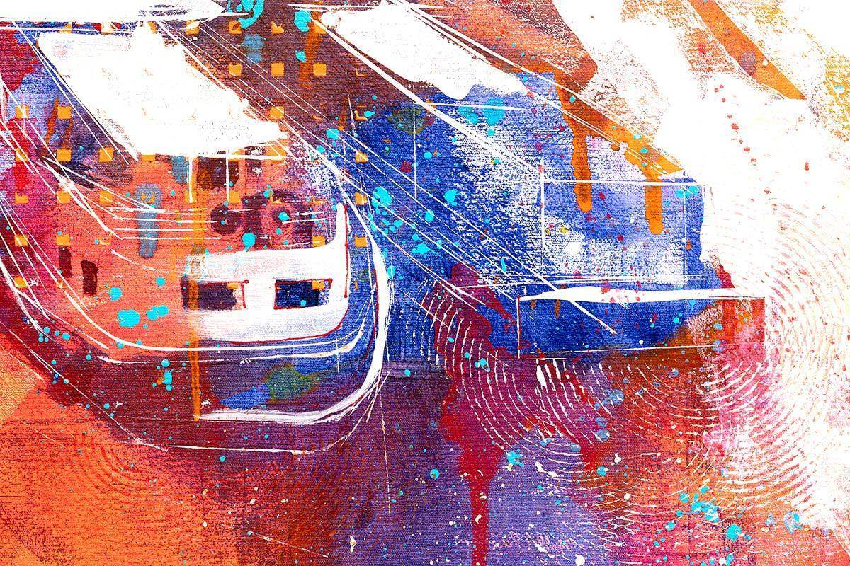 River City - Original - SOLD by artist Richard Knight - Wyecliffe Galleries