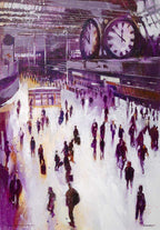 Under The Clock, Waterloo - Original - SOLD by artist Richard Knight - Wyecliffe Galleries