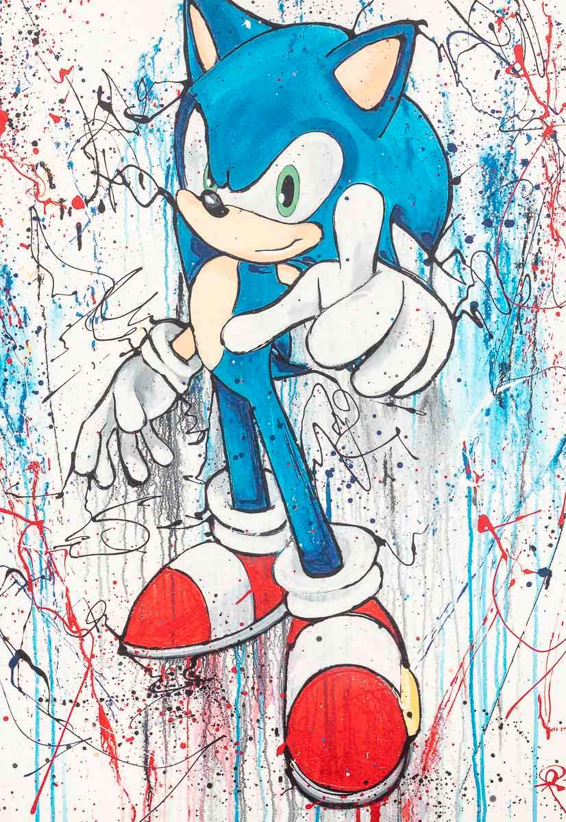 Sonic 25th Anniversary Matching Set of 4 - Edition by artist Collaboration - Wyecliffe Galleries