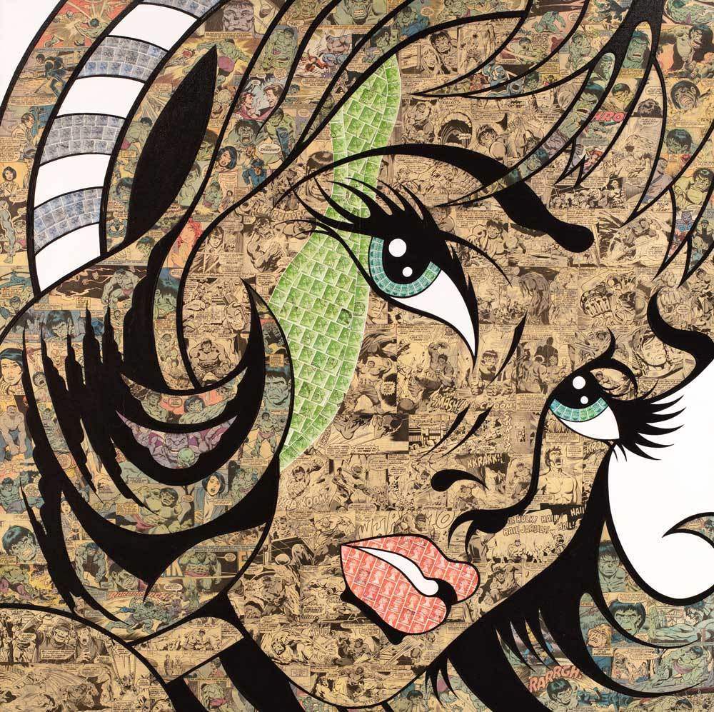 A Touch of the Green Eyed Monster - Original - SOLD by artist Robin Coleman - Wyecliffe Galleries