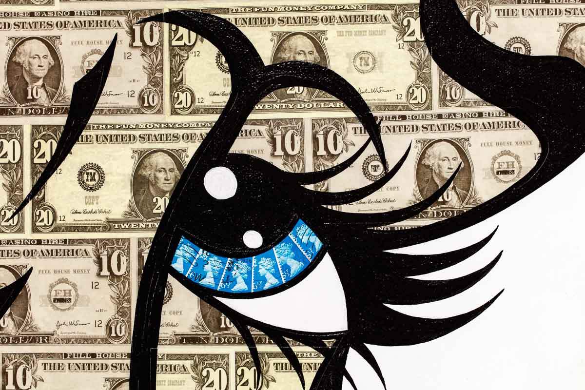 Flashing the Cash - Original - SOLD by artist Robin Coleman - Wyecliffe Galleries