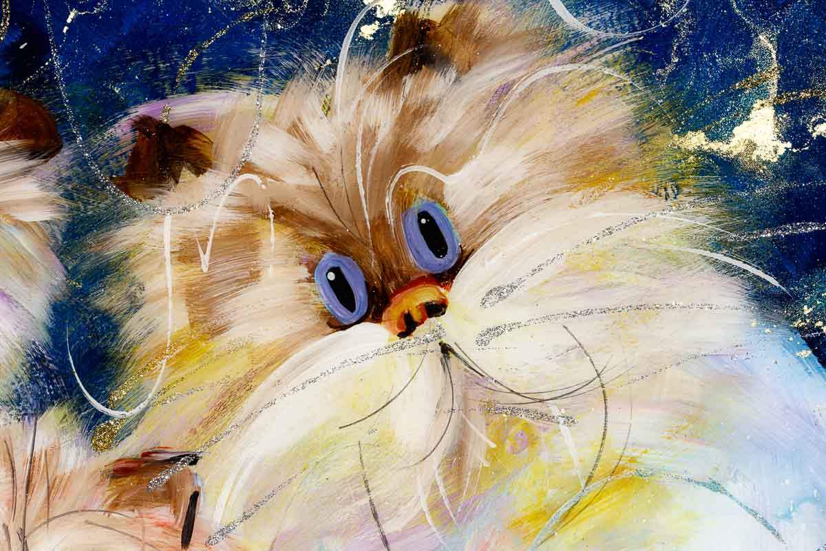 A Clowder - Original - SOLD by artist Rozanne Bell - Wyecliffe Galleries