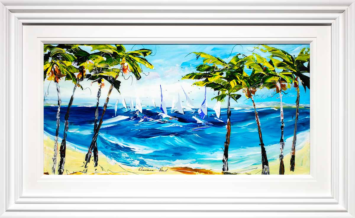 A Day at the Beach - Original Rozanne Bell Framed