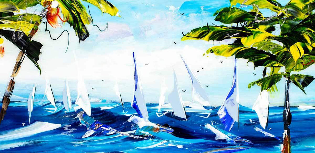 A Day at the Beach - Original - SOLD by artist Rozanne Bell - Wyecliffe Galleries