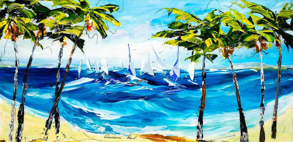 A Day at the Beach - Original - SOLD by artist Rozanne Bell - Wyecliffe Galleries