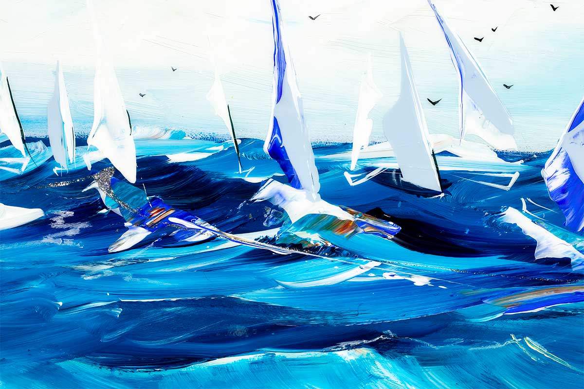 A Day at the Beach - Original - SOLD by artist Rozanne Bell - Wyecliffe Galleries