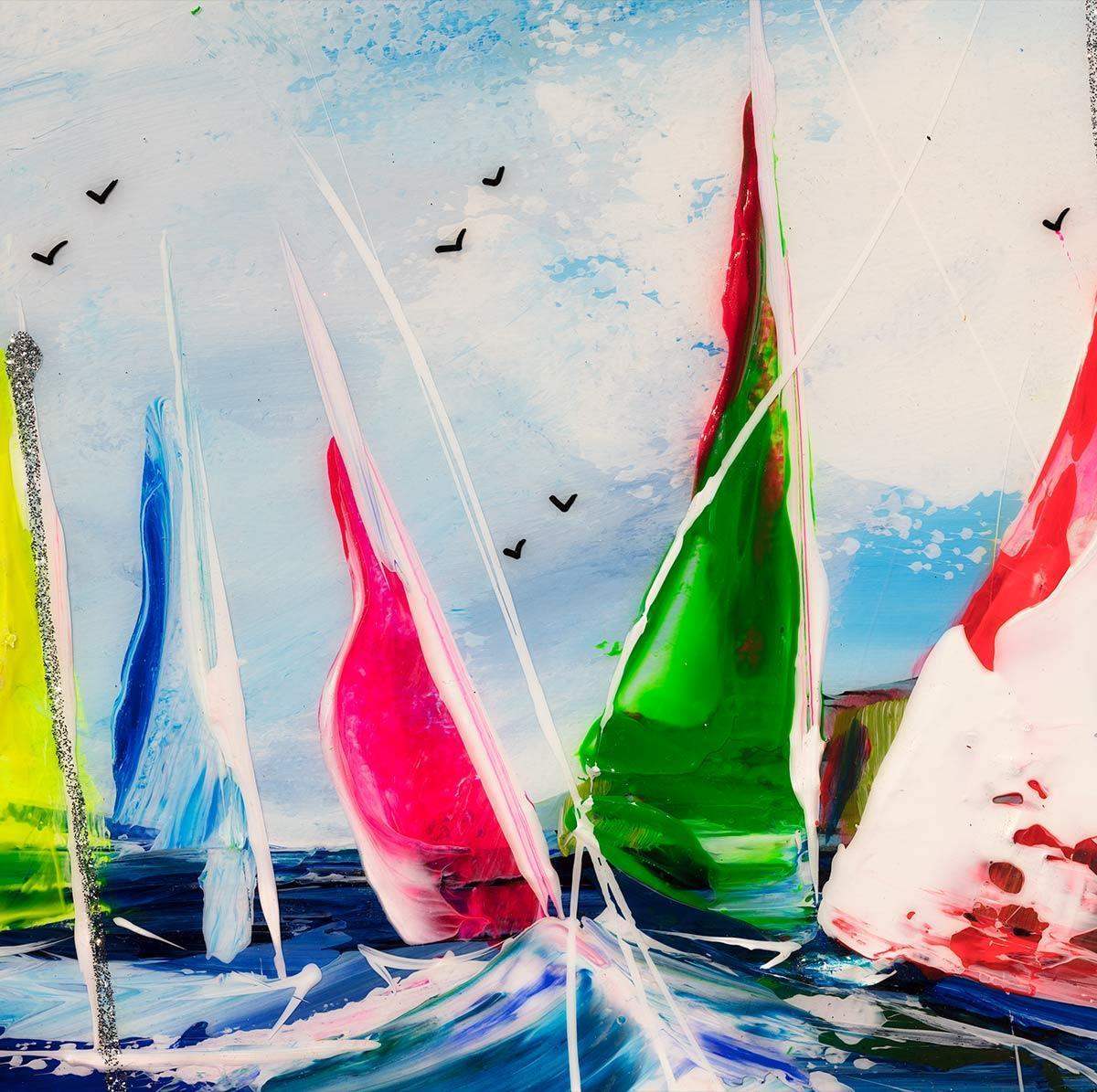 A Day On The Yacht - Original - SOLD by artist Rozanne Bell - Wyecliffe Galleries