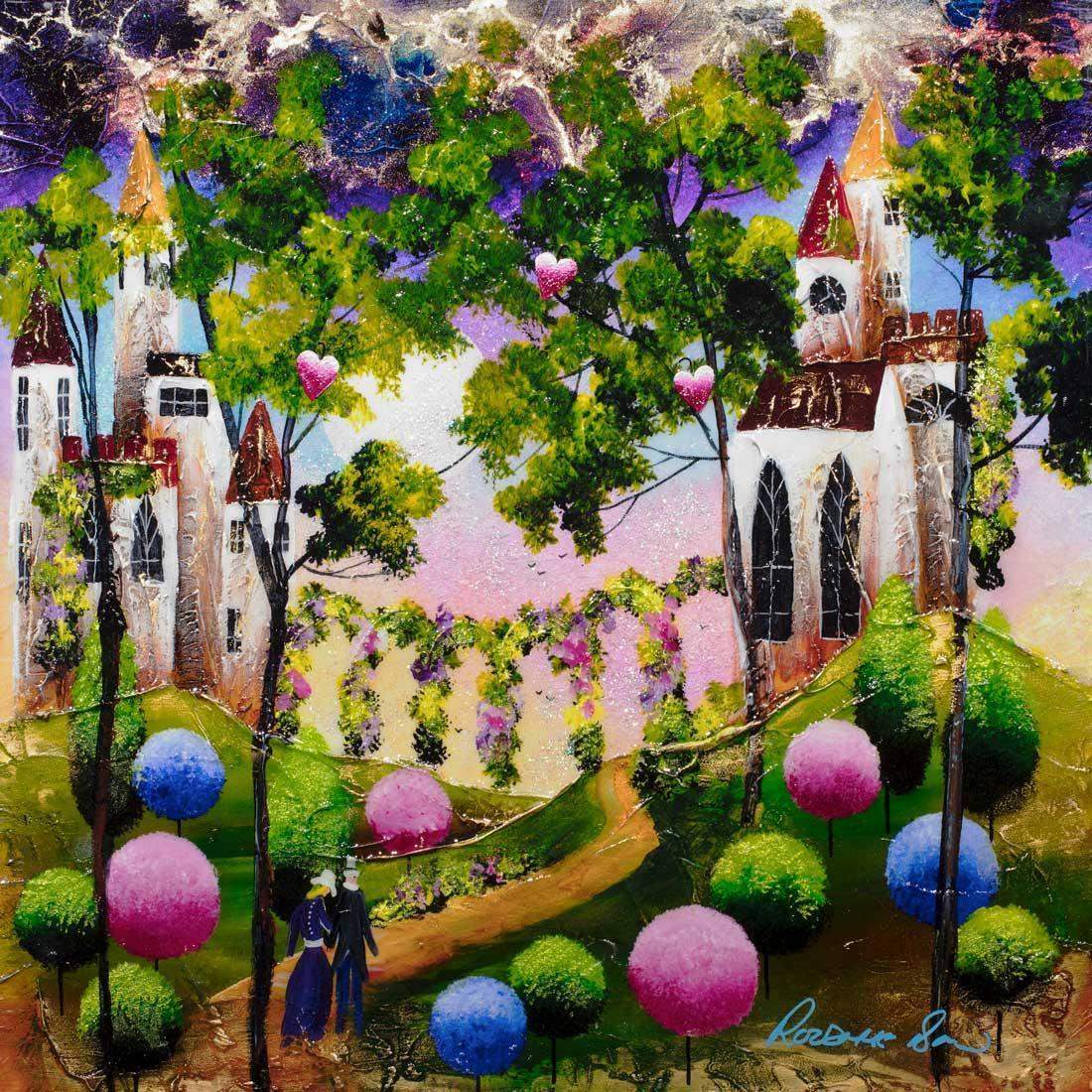 A Fairytale of Hearts - SOLD by artist Rozanne Bell - Wyecliffe Galleries