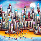 A Full Moon Party - Original by artist Rozanne Bell - Wyecliffe Galleries