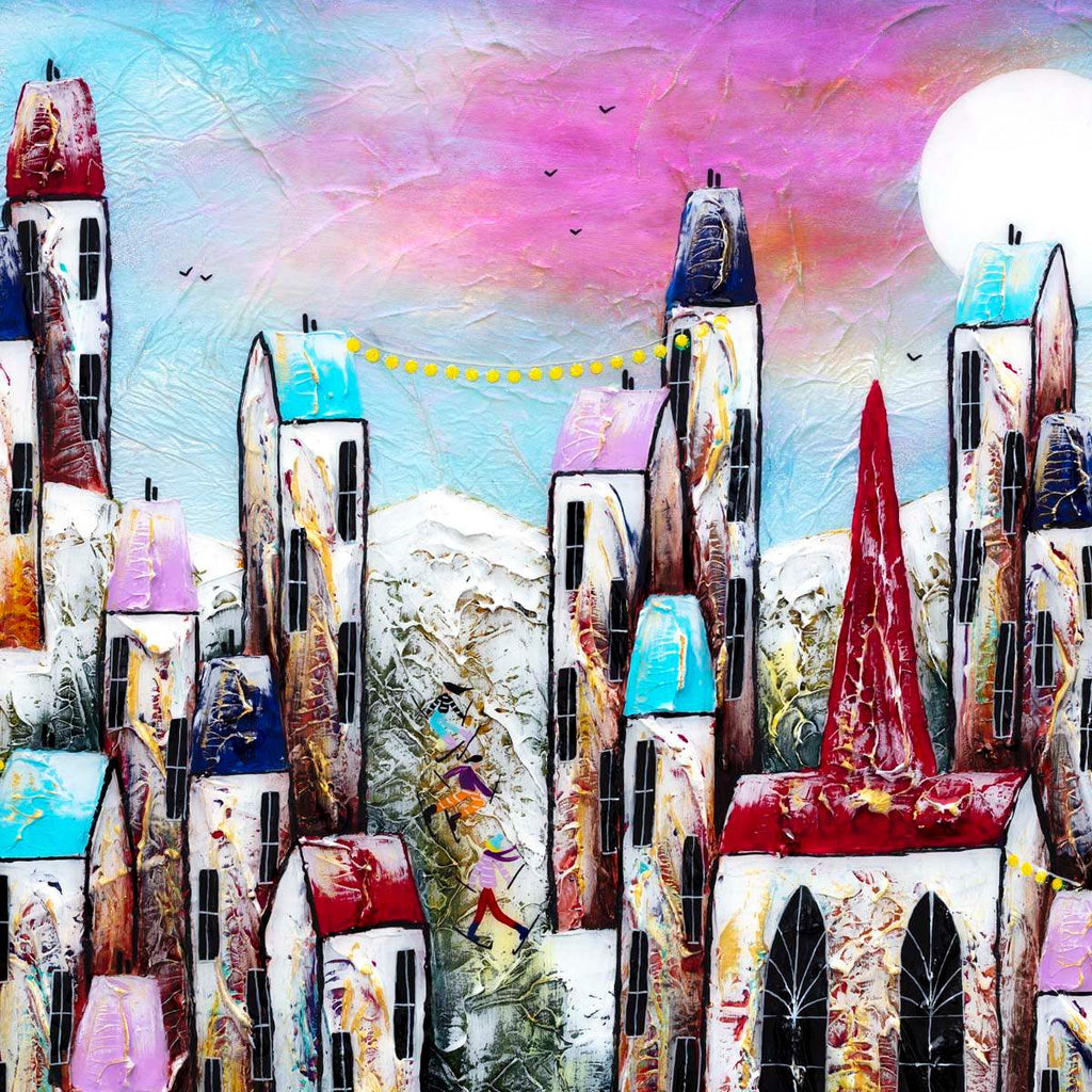 A Full Moon Party - Original by artist Rozanne Bell - Wyecliffe Galleries