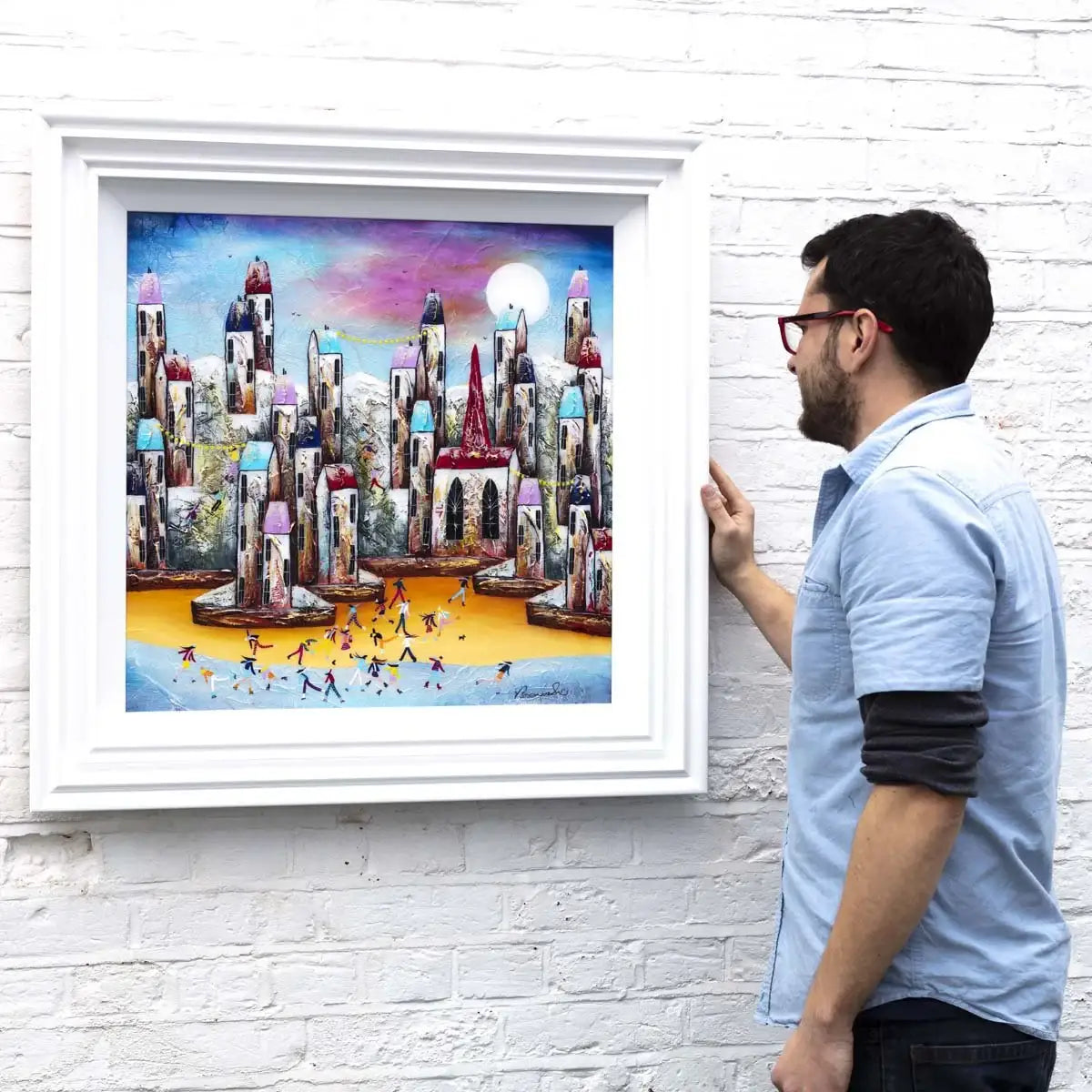 A Full Moon Party - Original by artist Rozanne Bell - Wyecliffe Galleries