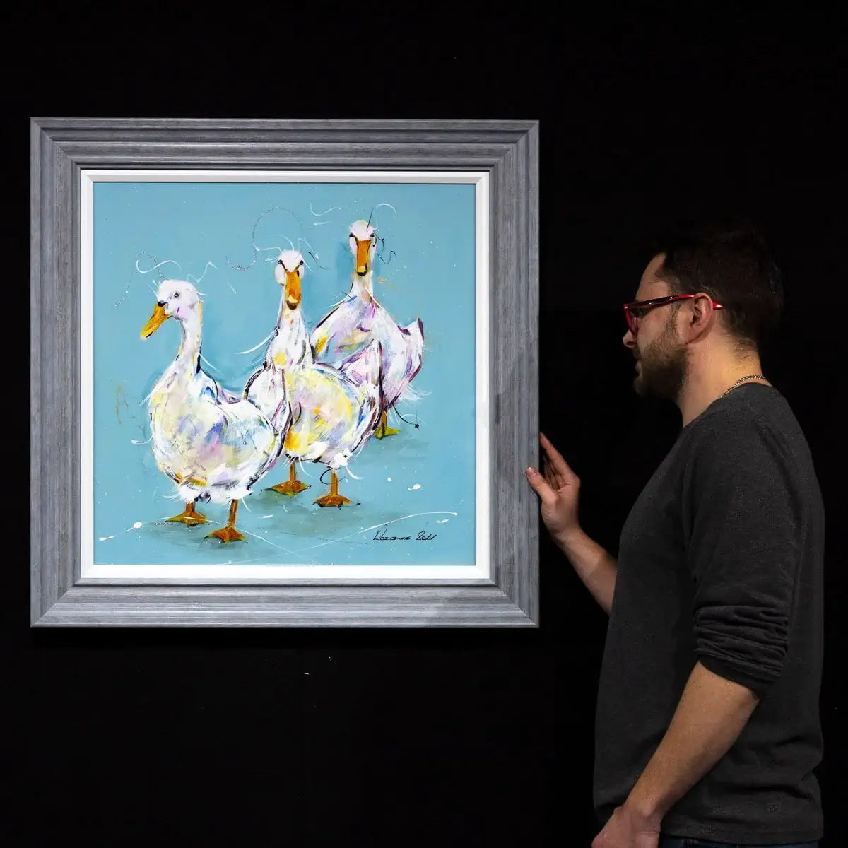 A Gaggle of Geese - Original - SOLD by artist Rozanne Bell - Wyecliffe Galleries