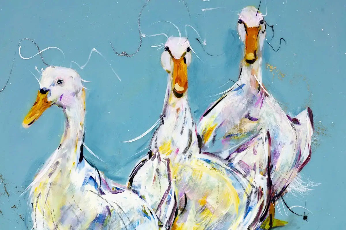 A Gaggle of Geese - Original - SOLD by artist Rozanne Bell - Wyecliffe Galleries