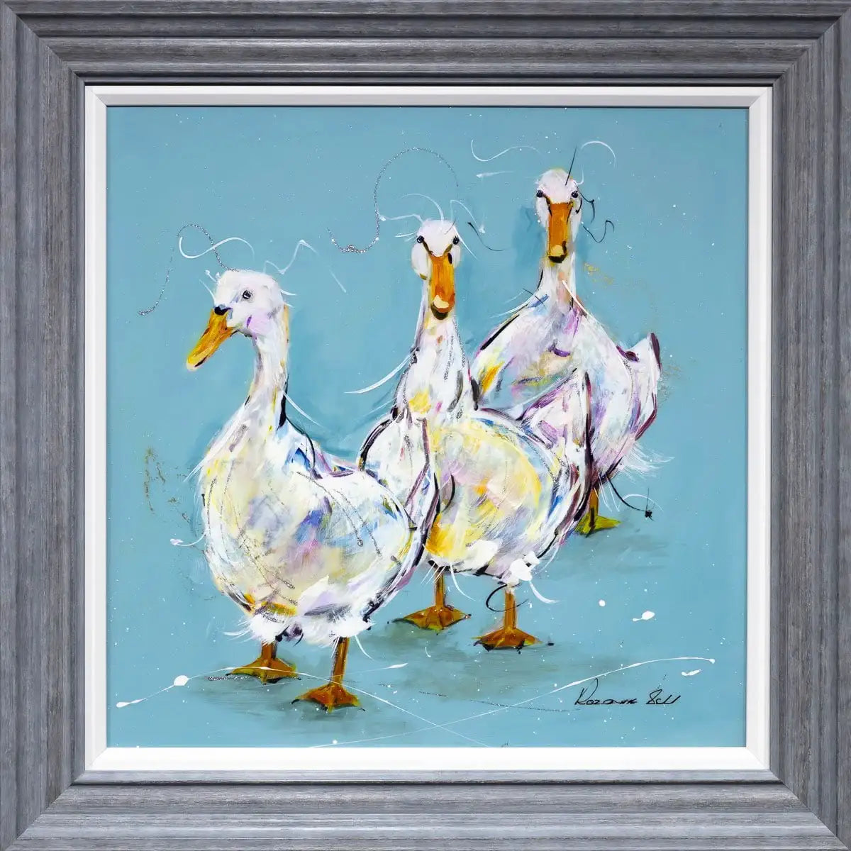 A Gaggle of Geese - Original - SOLD by artist Rozanne Bell - Wyecliffe Galleries
