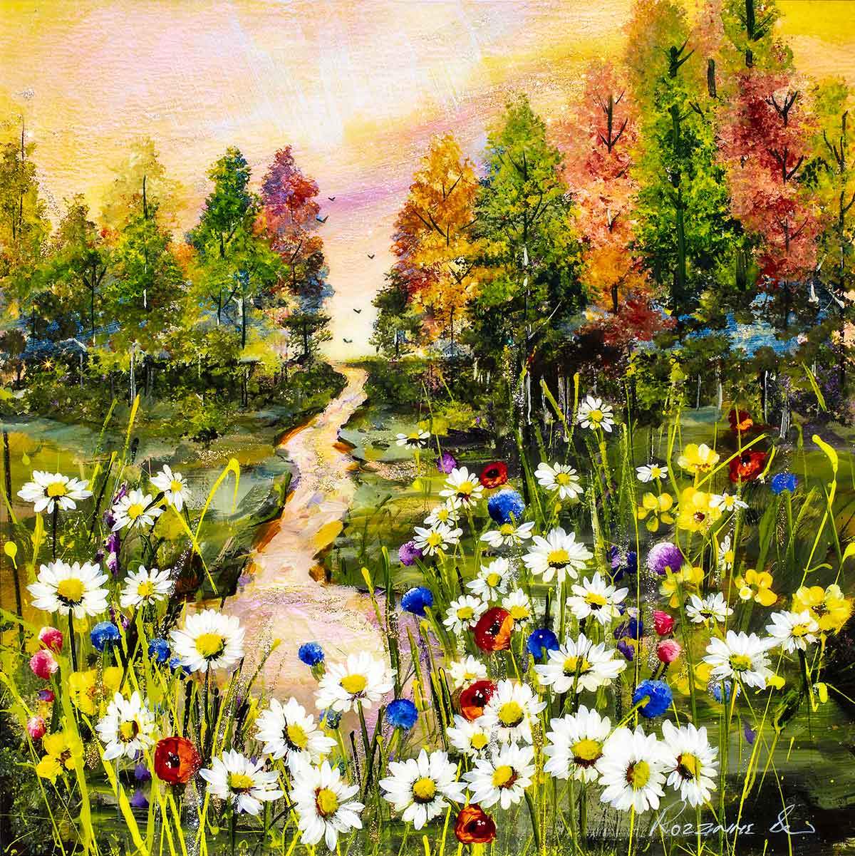 A Long Walk II - Original - SOLD by artist Rozanne Bell - Wyecliffe Galleries