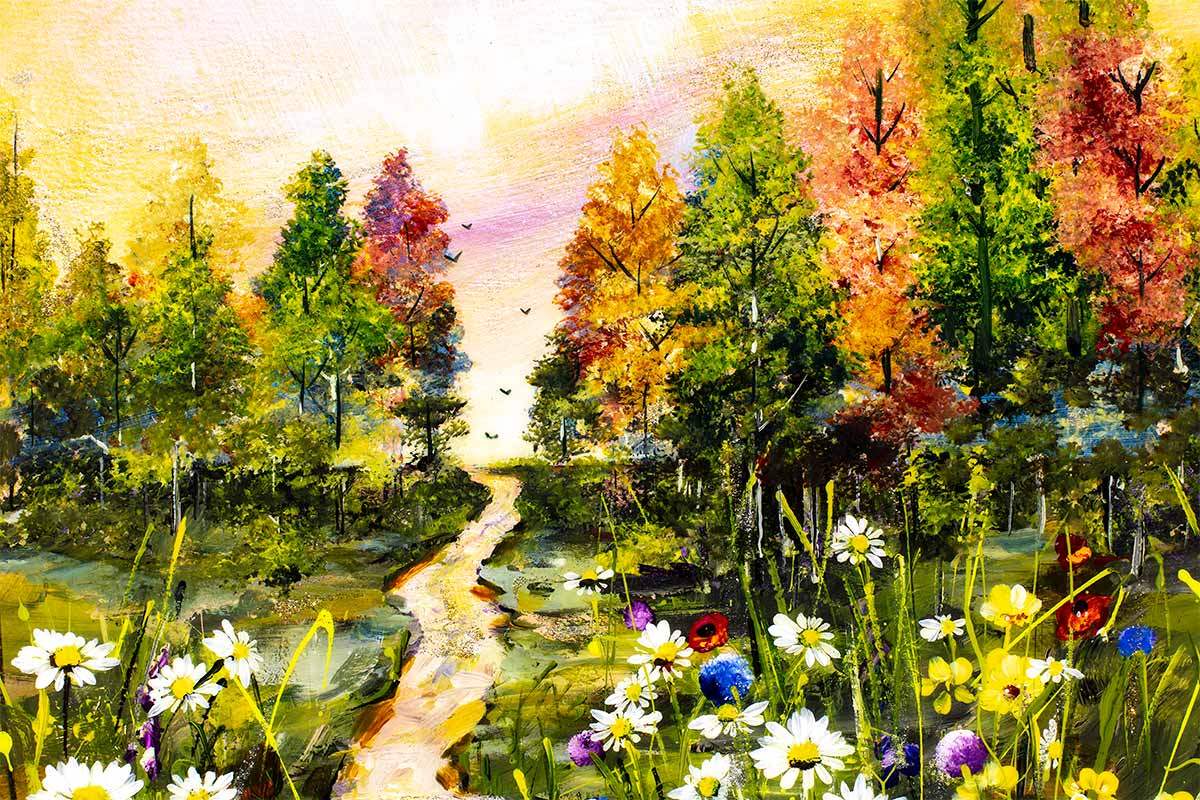 A Long Walk II - Original - SOLD by artist Rozanne Bell - Wyecliffe Galleries