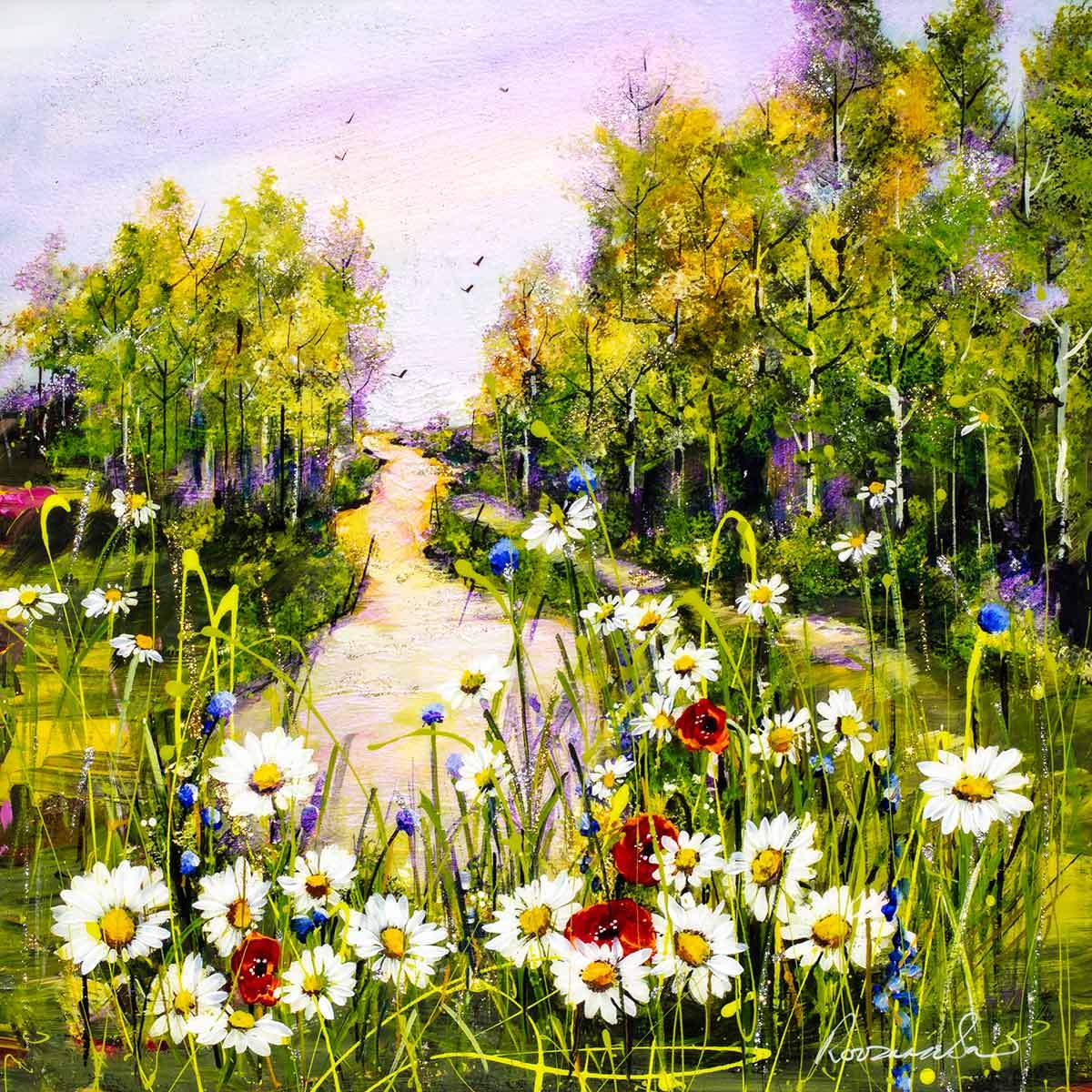A Long Walk I - Original - SOLD by artist Rozanne Bell - Wyecliffe Galleries