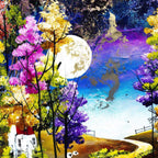 A Moonlit Path - Original - SOLD by artist Rozanne Bell - Wyecliffe Galleries