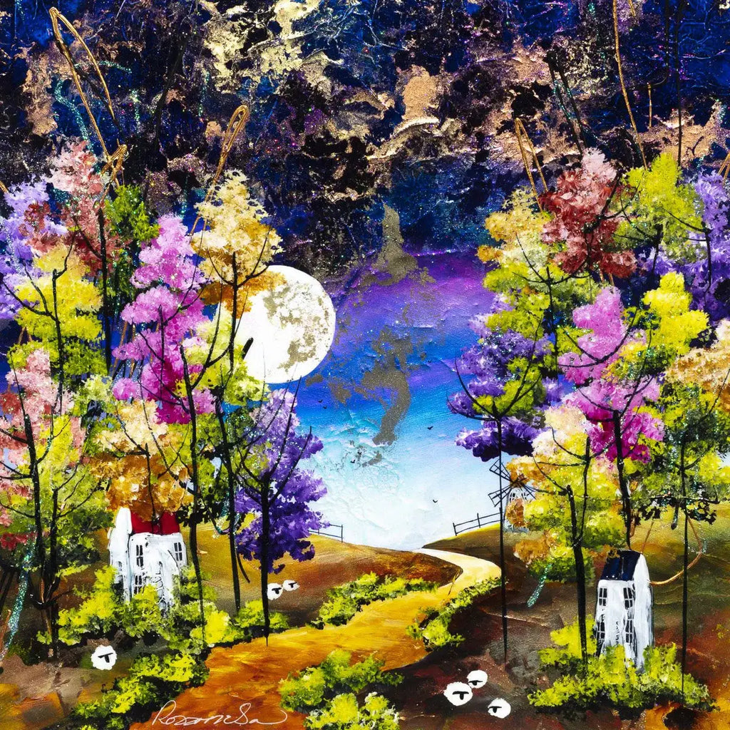 A Moonlit Path - Original - SOLD by artist Rozanne Bell - Wyecliffe Galleries