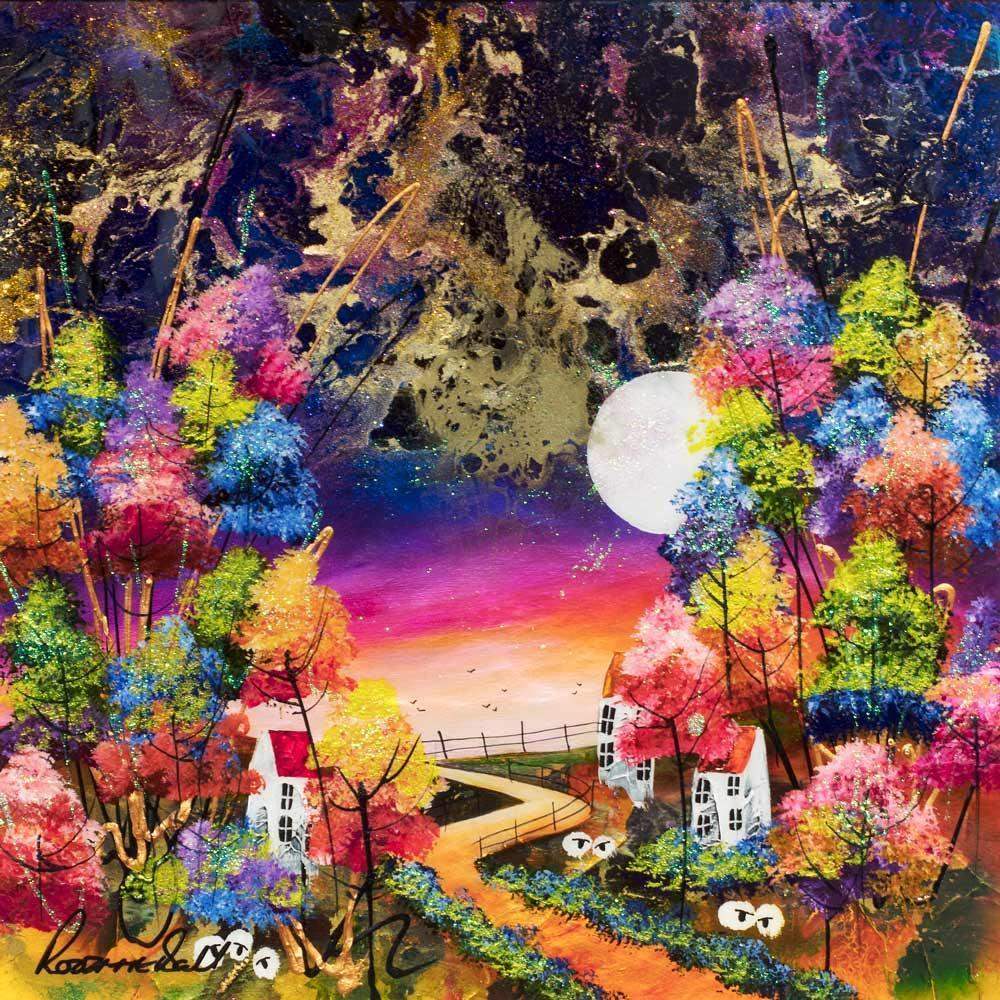 A Moonlit Walk - Original - SOLD by artist Rozanne Bell - Wyecliffe Galleries