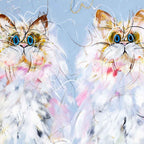 A Purrfect Pair - Original - SOLD by artist Rozanne Bell - Wyecliffe Galleries