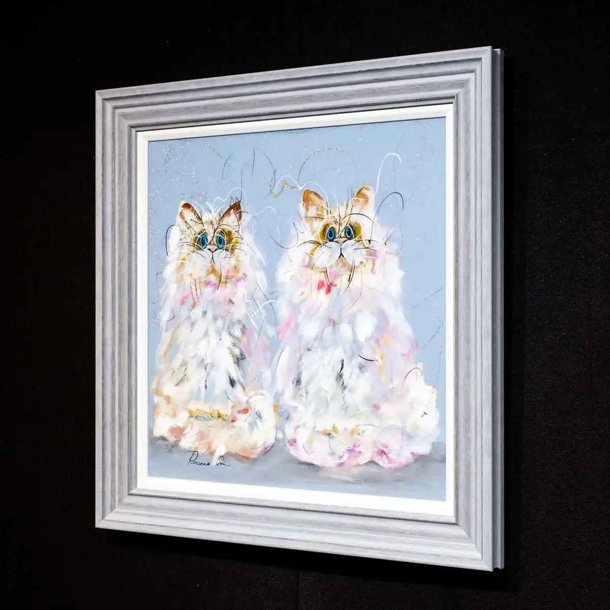 A Purrfect Pair - Original - SOLD by artist Rozanne Bell - Wyecliffe Galleries