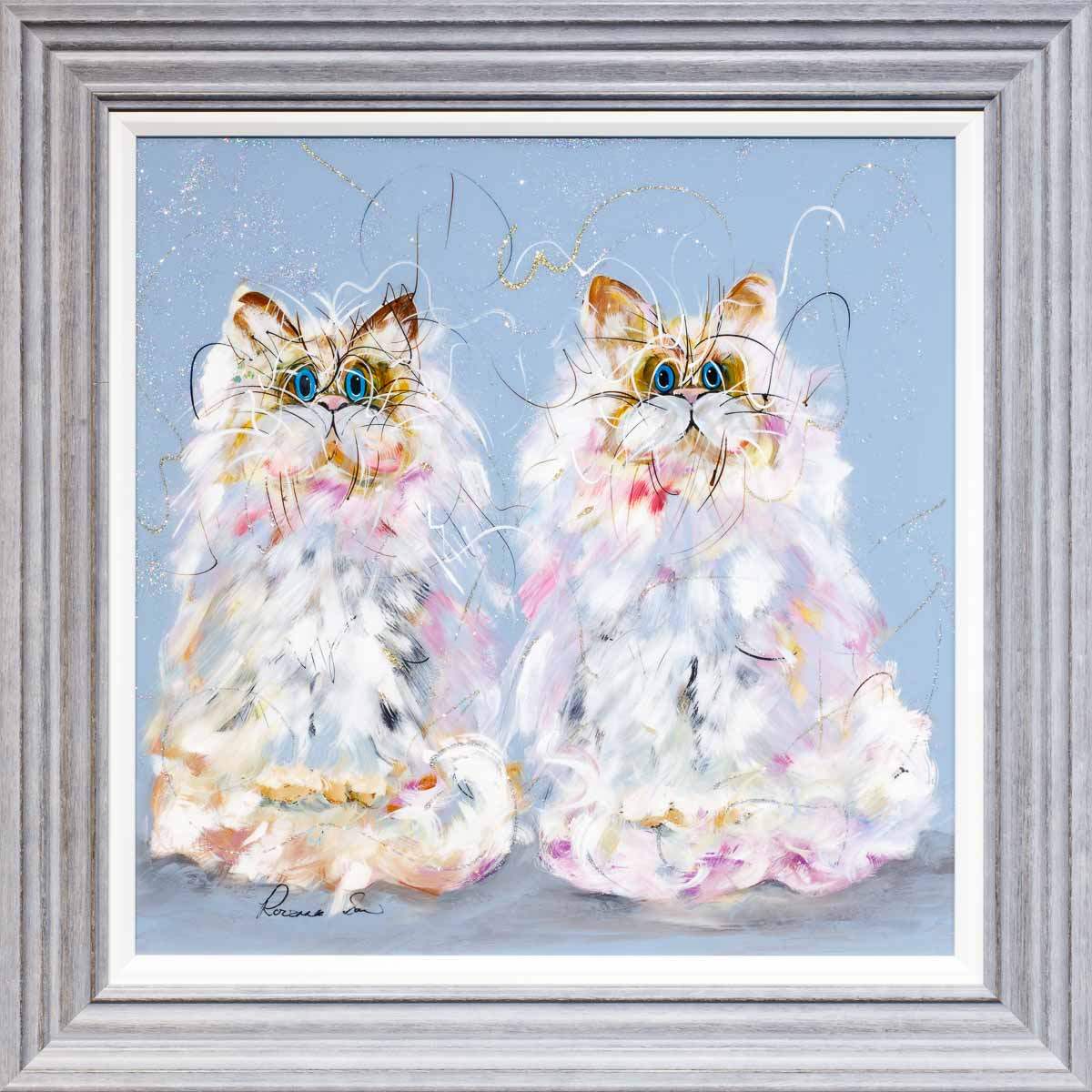A Purrfect Pair - Original - SOLD by artist Rozanne Bell - Wyecliffe Galleries
