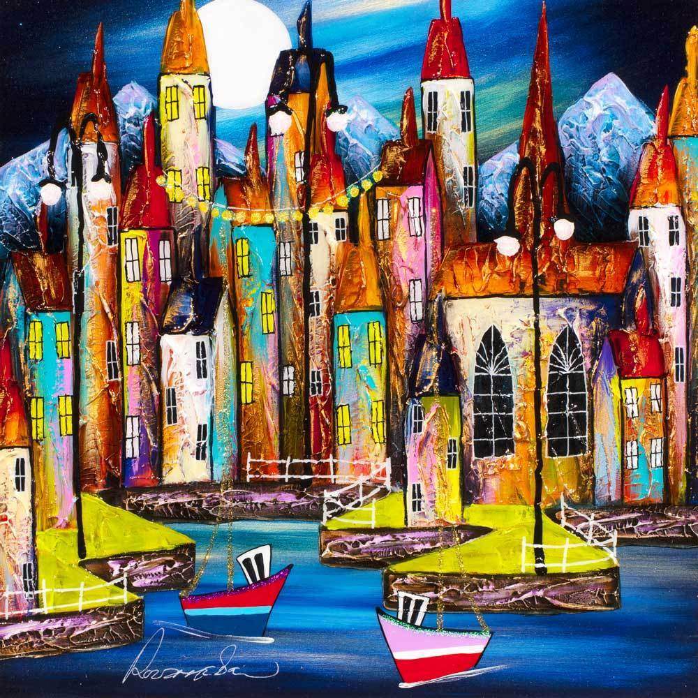 A Quiet Night I - Original - SOLD by artist Rozanne Bell - Wyecliffe Galleries