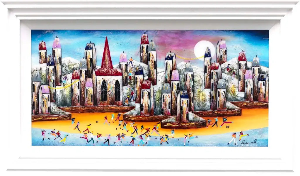 A Town Built On Magic - Original by artist Rozanne Bell - Wyecliffe Galleries