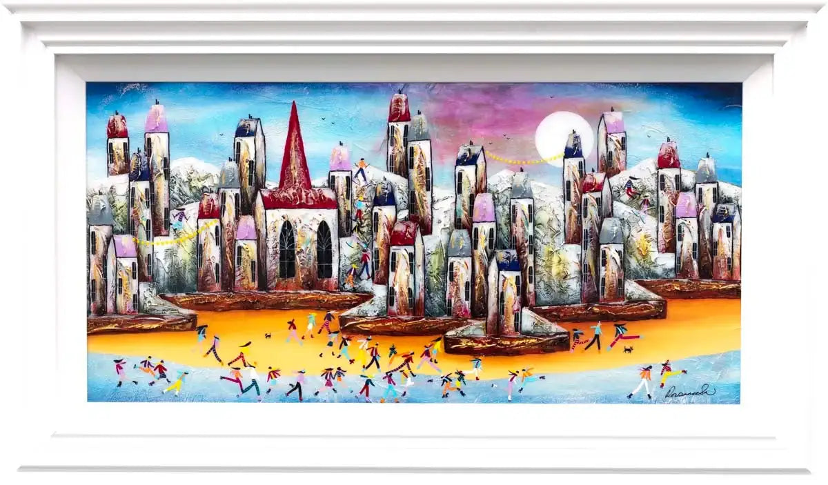 A Town Built On Magic - Original by artist Rozanne Bell - Wyecliffe Galleries