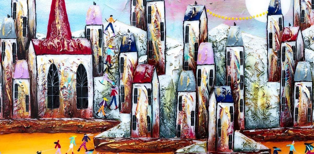 A Town Built On Magic - Original by artist Rozanne Bell - Wyecliffe Galleries